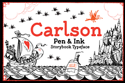 Carlson Monoline Pen & Ink Font, a Font by Paper Moon Graphic Supply (Thumbnail 1 of 11)