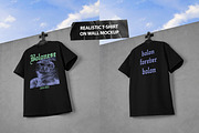 Realistic T-shirt on Wall Mockup, an Apparel Mockup by Uncentrifuged Pressure (Thumbnail 1 of 9)