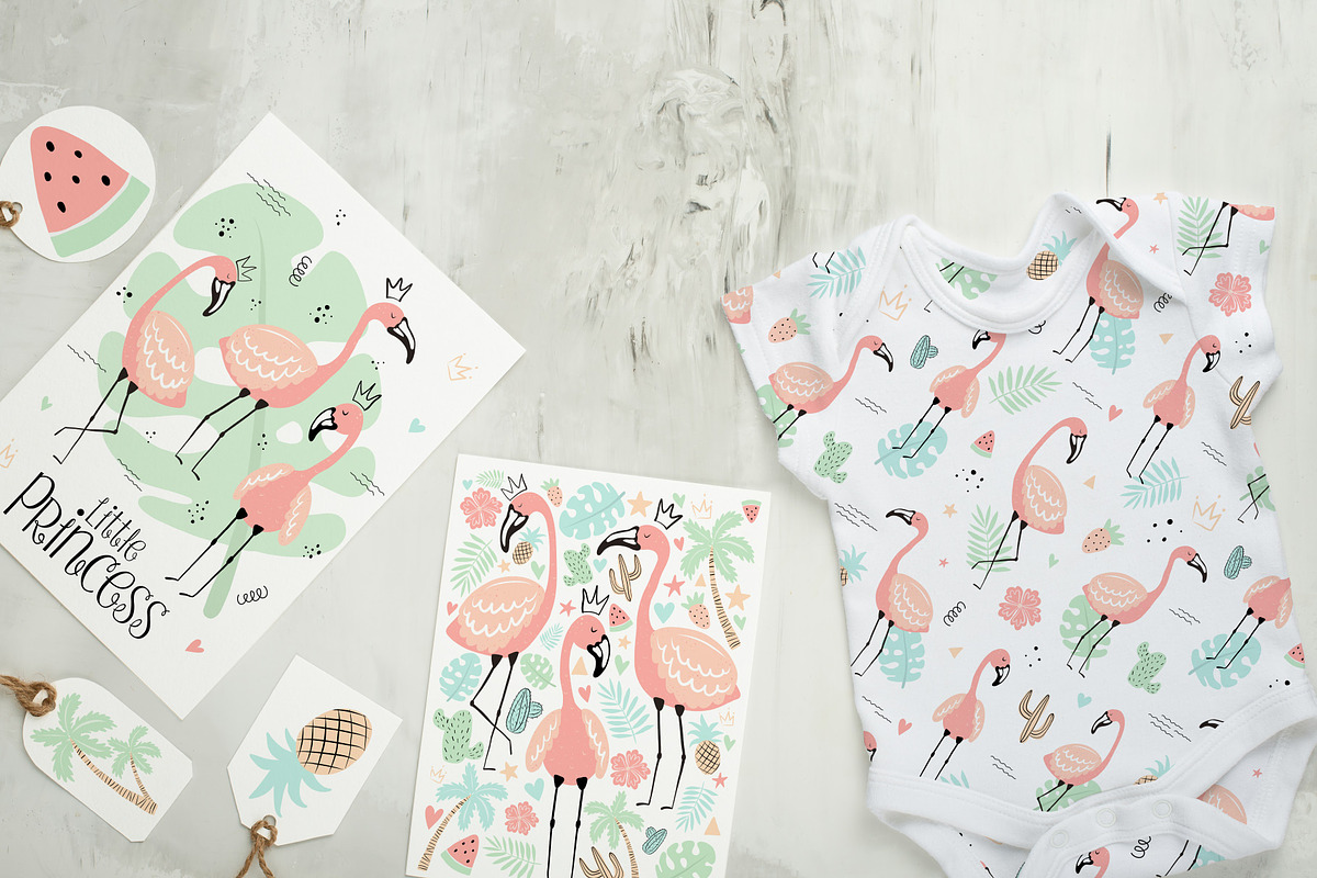 Flamingo hand-drawn collection, an Animal Illustration by Samsonchik Store (Photo 5 of 7)