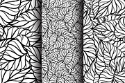Black and white leaves patterns set, a Pattern Graphic by Graphic Magic (Thumbnail 4 of 5)