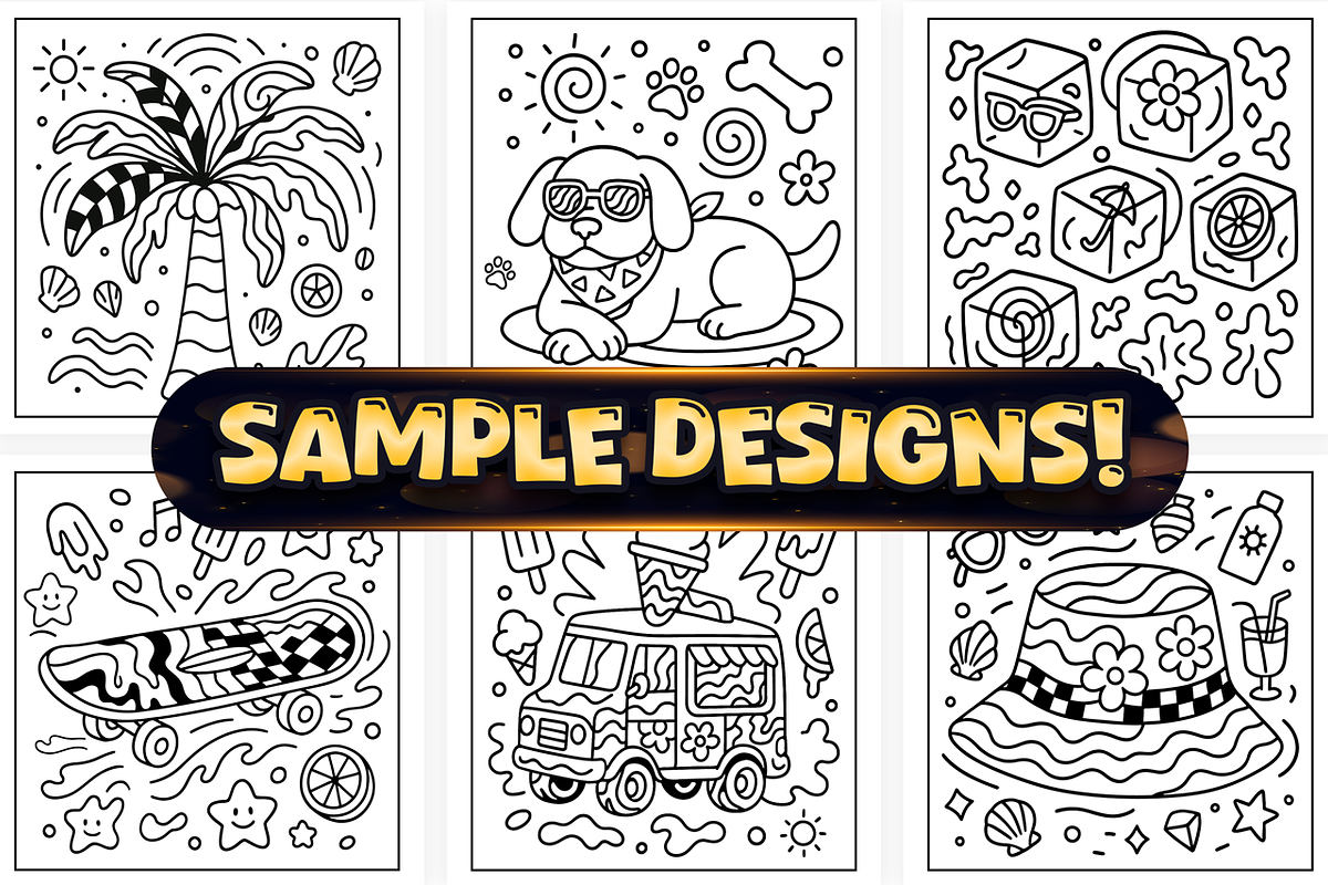 Bold Easy Trippy Summer Coloring, a Seasonal Illustration by Craftsbeefy (Photo 3 of 4)