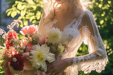 Bride with Bohemian Bouquet, a Person Photo by Virgo Studio