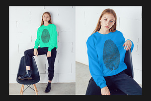 Girl's Sweatshirt Mock-Up Set