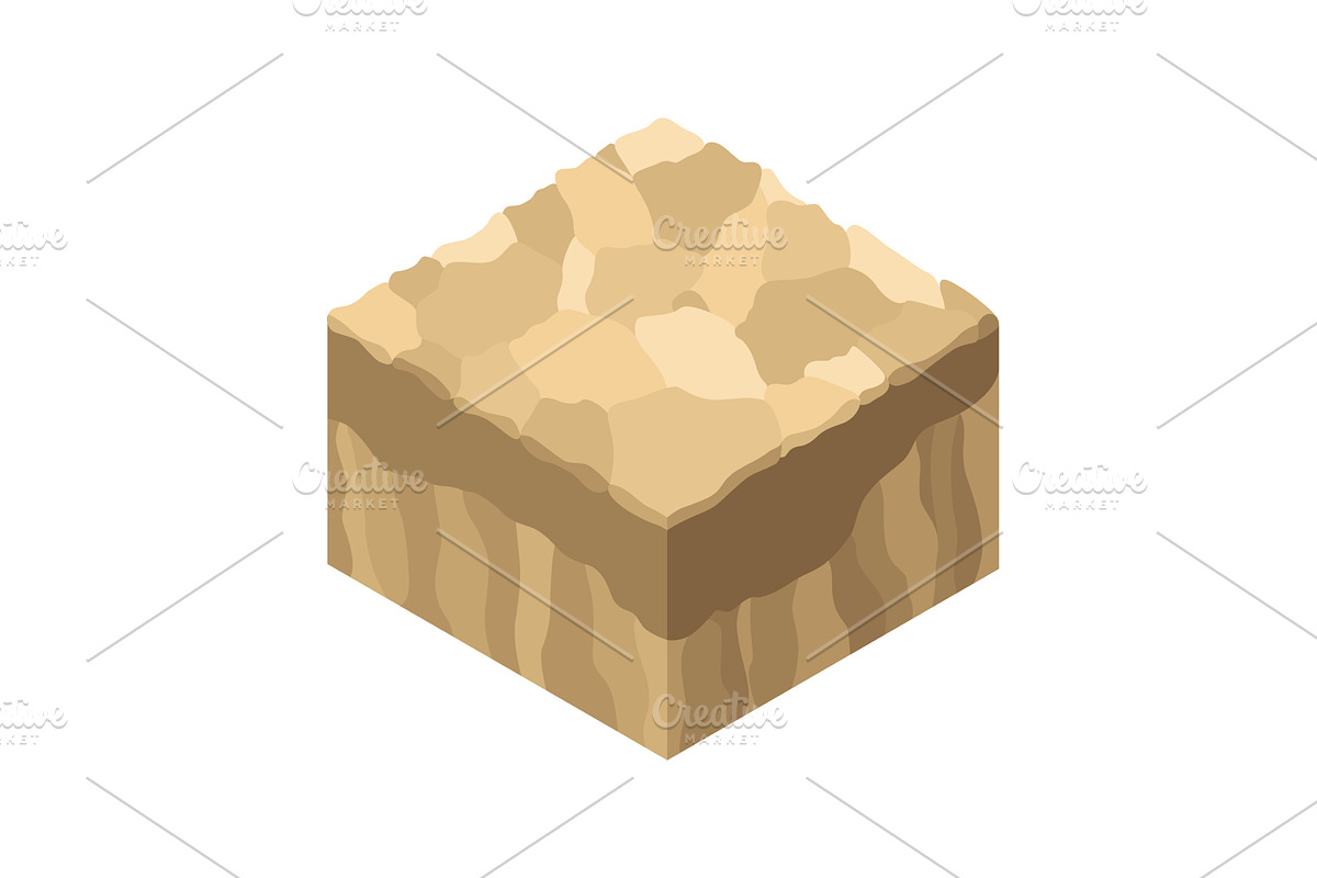Desert soil layers vector isometric, an Illustration by the8monkey