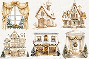 White and Gold Christmas Clipart, an Illustration by NadiaTheronArt (Thumbnail 3 of 5)