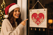 Heart Christmas Candle Ornament SVG, an Object Graphic by DreamPrint404 (Thumbnail 4 of 4)