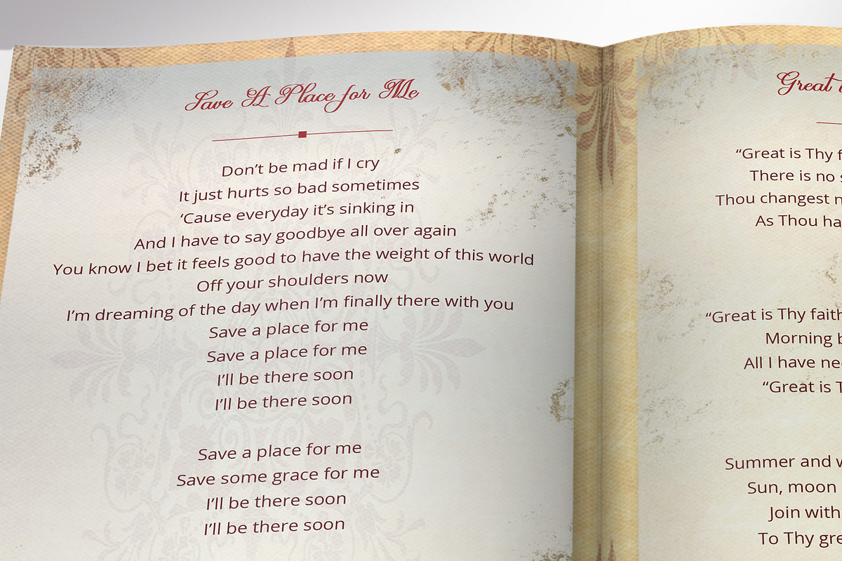 Victorian Funeral Program Word, a Brochure Template by Four C Graphic (Photo 8 of 9)