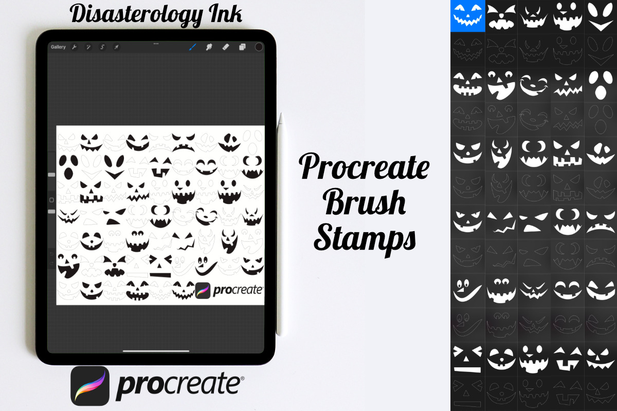 Halloween Pumpkin Monster Faces 2, a Brush Add-On by Disasterology Ink (Photo 3 of 10)