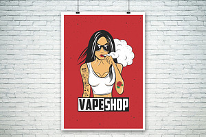 Vector Art Vape Girl