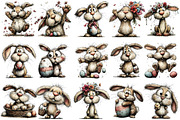 Whimsical Easter Bunny Clipart, an Illustration by OK Design (Thumbnail 3 of 6)