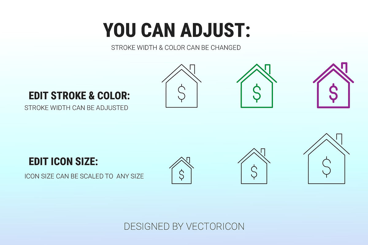 Real estate vector outline icon set, an Outline Icon by Icons (Photo 3 of 3)