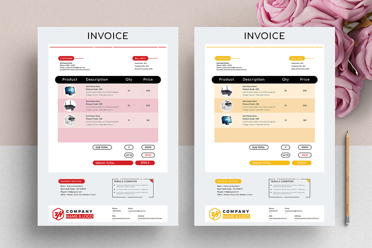 Invoice Template Ms Word Pages, a Stationery Template by Tbunny (Photo 3 of 5)