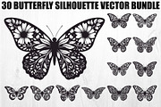 Butterfly Silhouette SVG Bundle, an Illustration by Gaye Art (Thumbnail 1 of 31)