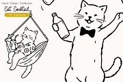 Funny Cocktail Cats Clipart Set, an Animal Illustration by DreamoraArt (Thumbnail 2 of 7)