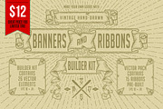 Vintage Banners & Ribbons BuilderKit, an Object Graphic by Thundr Co. (Thumbnail 1 of 5)