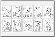 Baby Animals Coloring Pages, an Animal Illustration by Lamia Emad (Thumbnail 2 of 5)