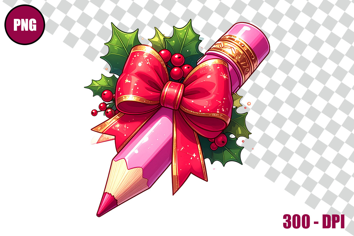 Pencil with Bow Clipart Bundle Files, a Decorative Illustration by taramija (Photo 23 of 26)