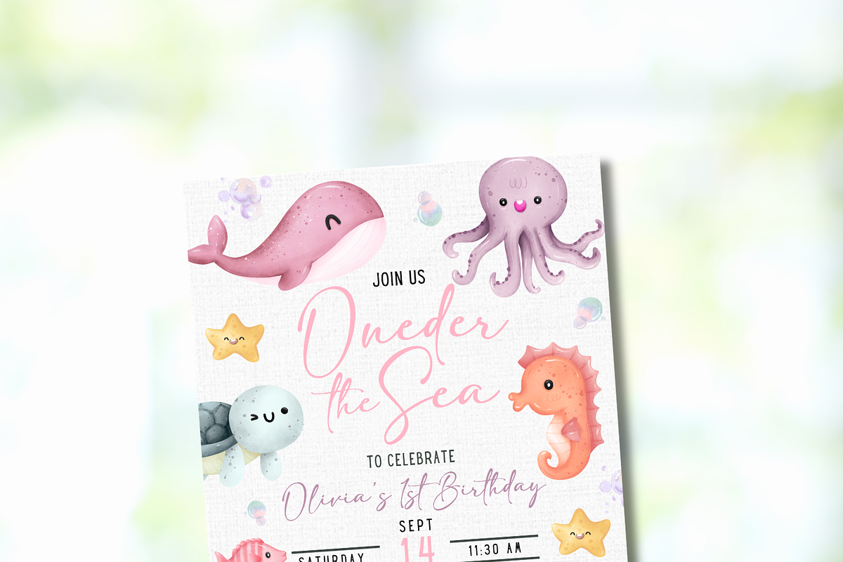 Oneder the Sea Birthday Invitation preview 4