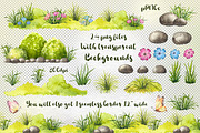 Watercolor Meadow/grass clipart, a Decorative Illustration by PassionPNGcreation (Thumbnail 3 of 4)
