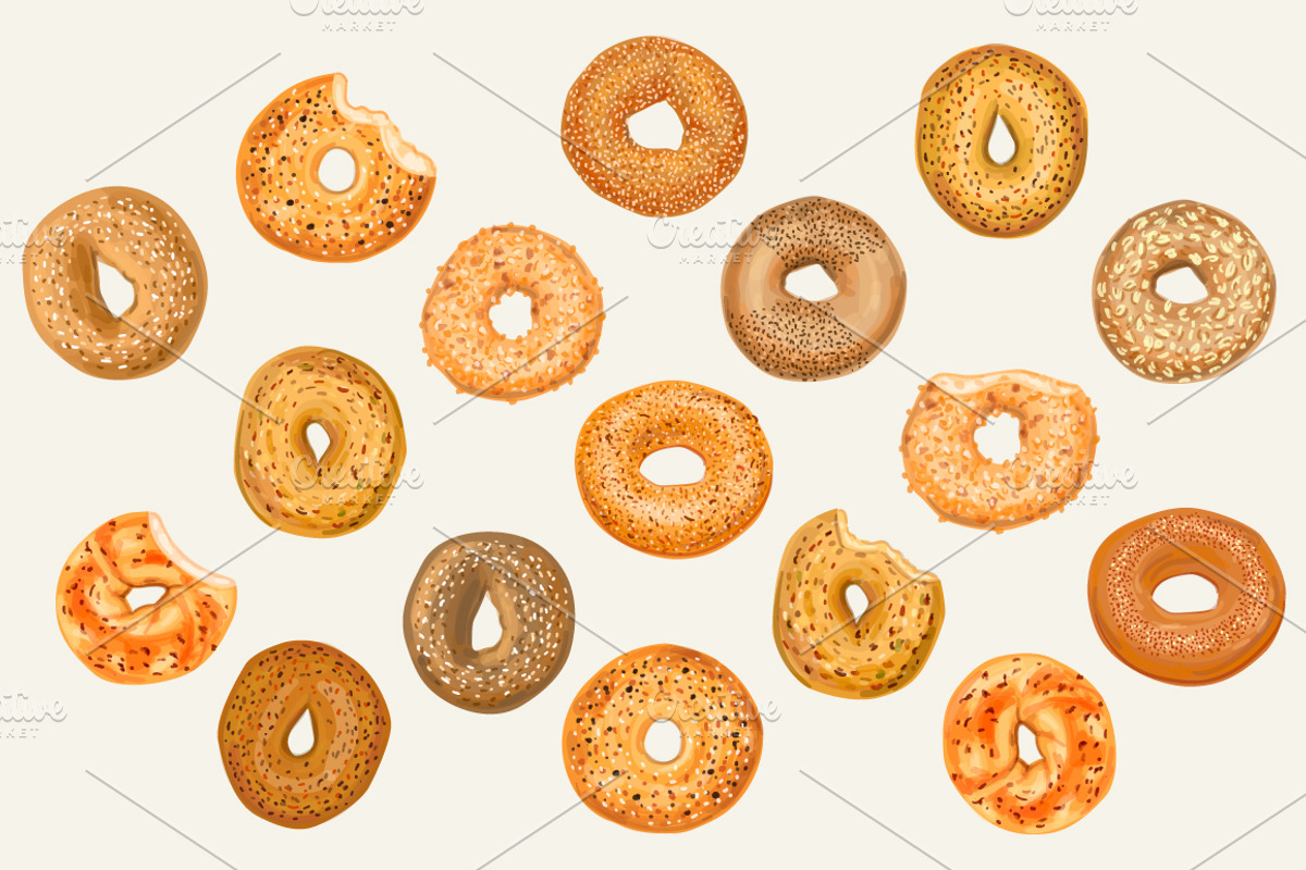 Bagel VECTOR illustrations, an Object Graphic by Natalka Dmitrova art (Photo 13 of 16)