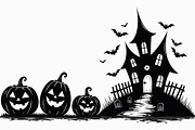 Haunted Halloween Silhouette bundle, an Illustration by BIPLOB EXPERT (Thumbnail 8 of 9)