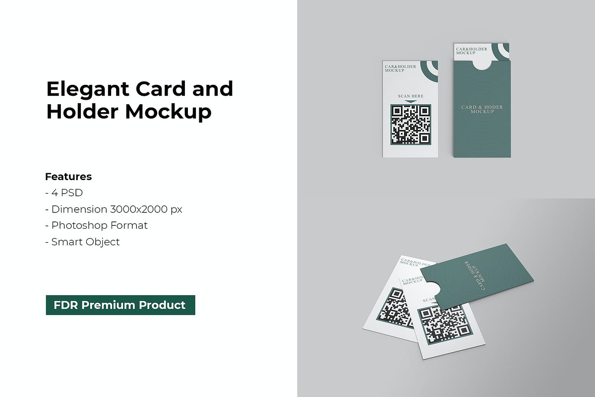 Elegant Card and Holder Mockup, a Product Mockup by FDR Studio (Photo 1 of 6)