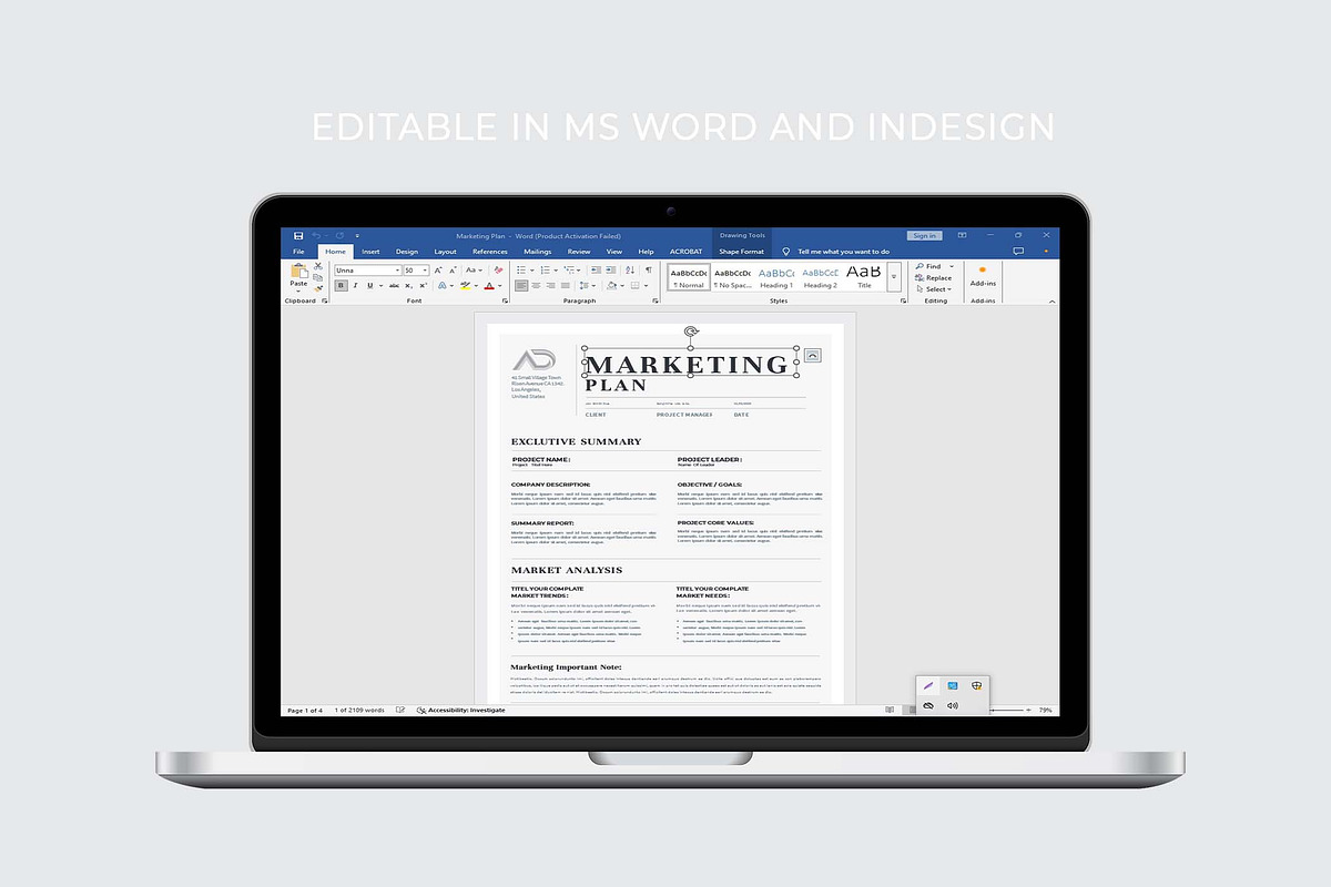 Marketing Plan | MS Word & Indesign, a Stationery Template by design_hut (Photo 3 of 7)