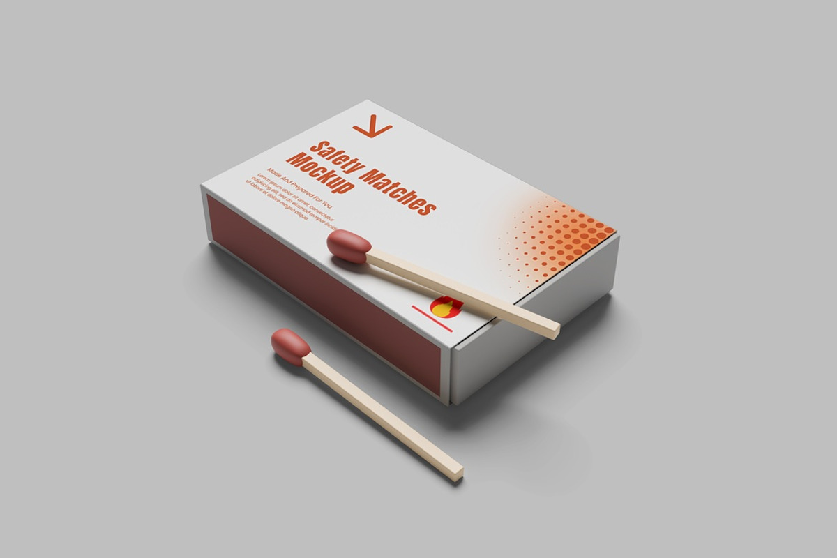 Matches Mockup, a Packaging Mockup by AndikaGraphic (Photo 6 of 6)
