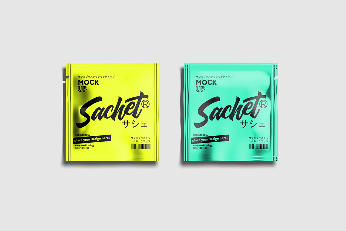 Sachet Packaging Mockup, a Packaging Mockup by megostudi0 (Photo 2 of 5)