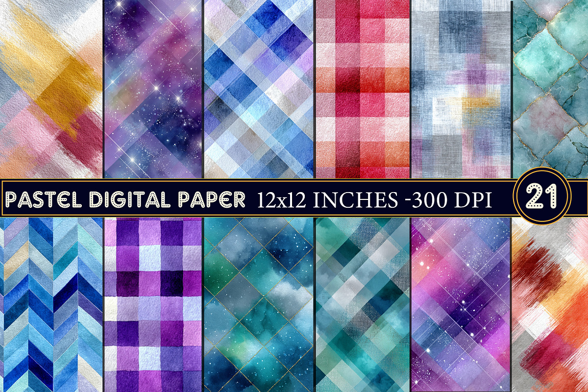 Pastel Digital paper, an Illustration by Designworld (Photo 1 of 5)