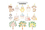 Farm Birthday Watercolor Clipart, an Illustration by CharmClipart (Thumbnail 3 of 8)