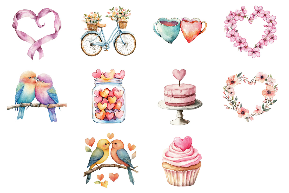 Cute Pink Valentines Clipart, an Illustration by Design Market (Photo 3 of 3)