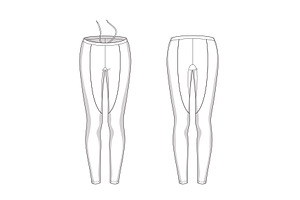 Leggings Fashion Flat Template
