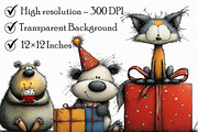 Whimsical Birthday Animals Clipart, an Illustration by Libby Wishes (Thumbnail 3 of 7)
