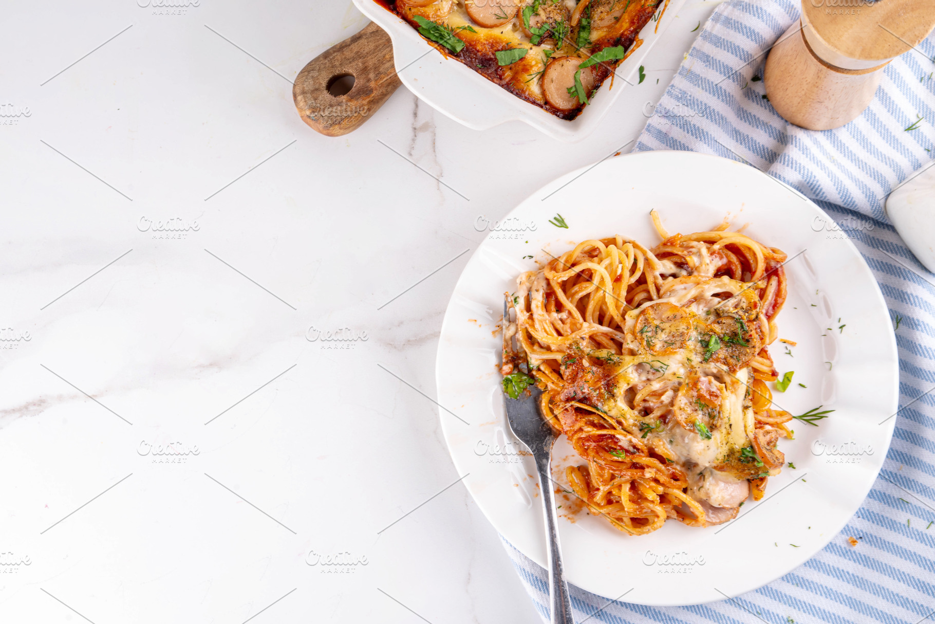 Viral Baked Spaghetti, Pizza Styled baked spaghetti pasta, a Food & Drink Photo by Rimma