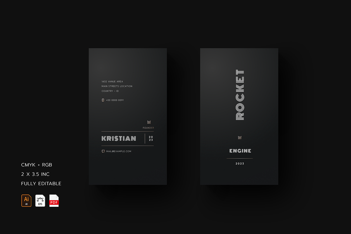 5 in 1 Vertical Luxury Business Card, a Business Card Template by Ctrl space studio (Photo 5 of 5)