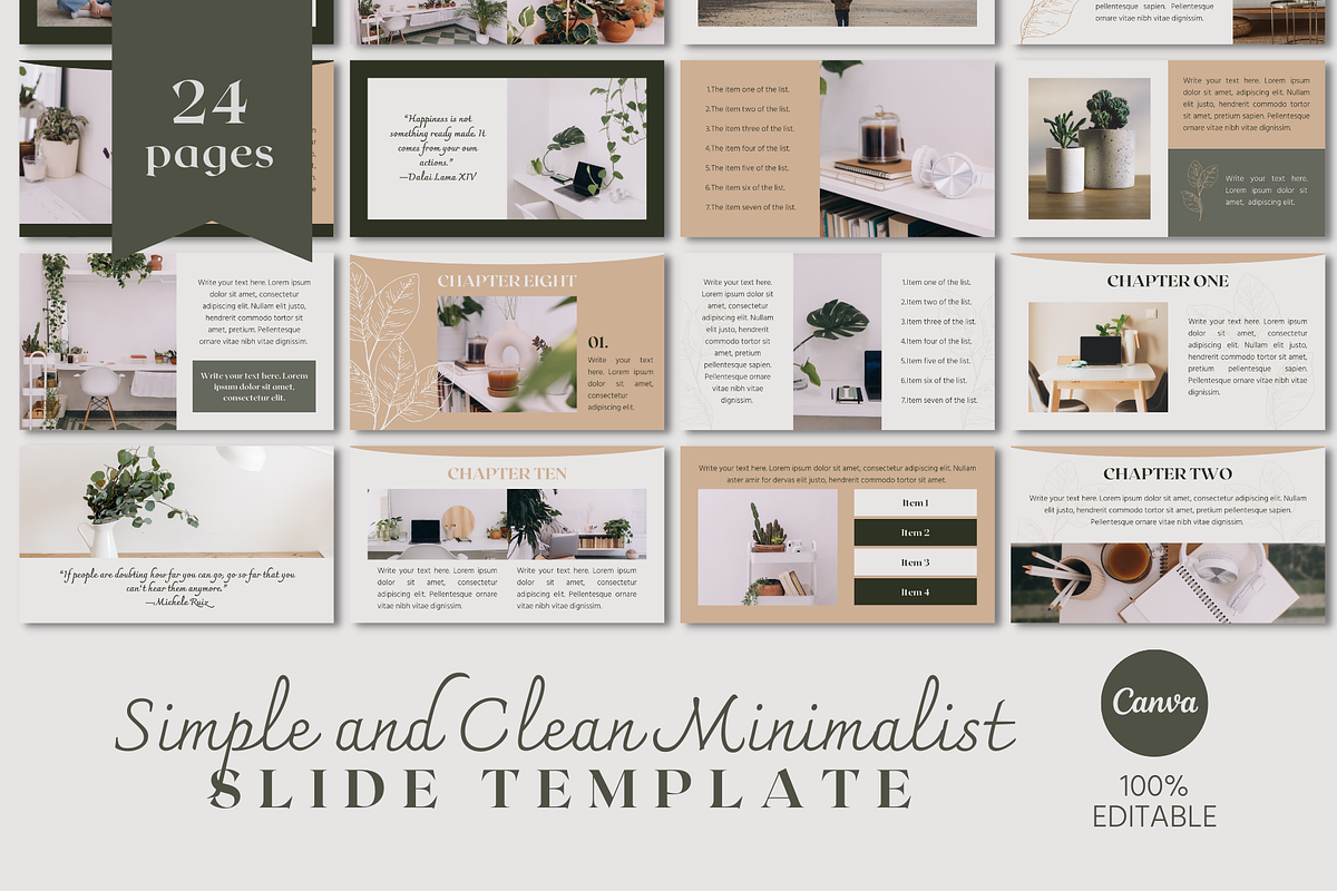 Minimalist SLIDE CANVA TEMPLATE, a Presentation Template by The Little Lily Studio (Photo 1 of 6)