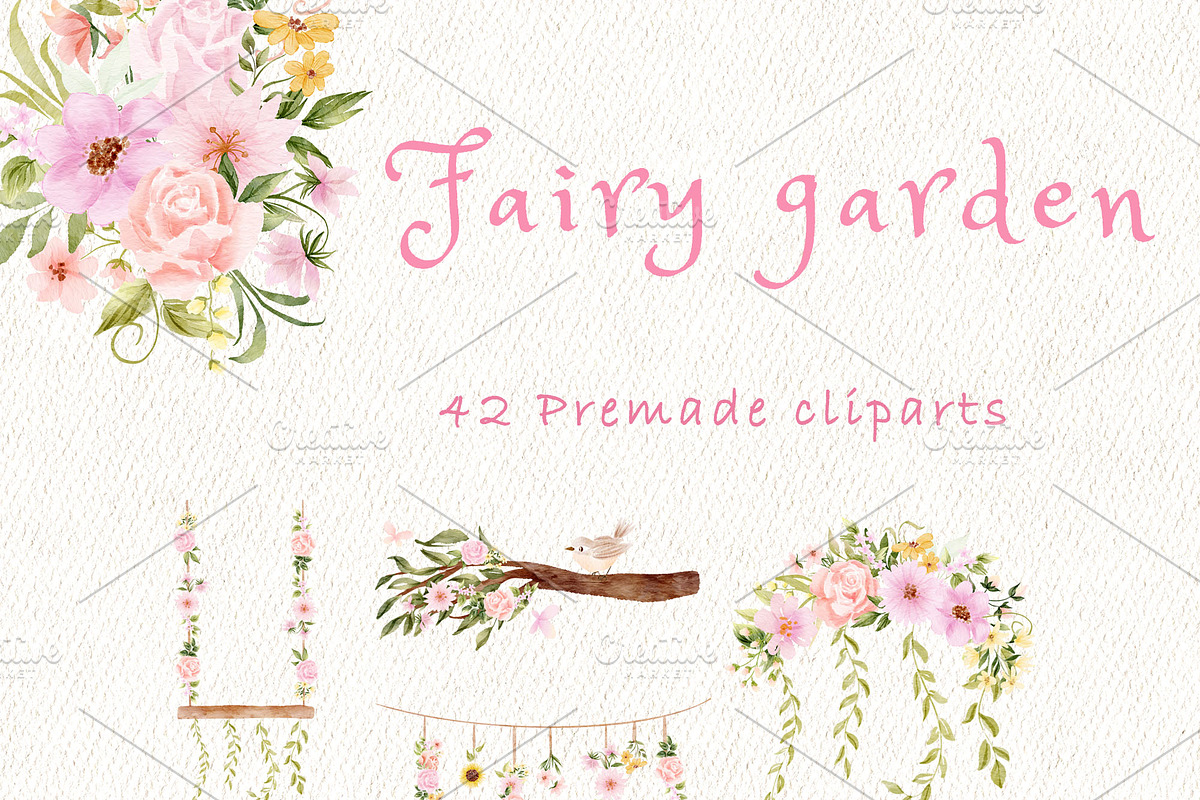 Fairy garden clipart, an Illustration by heyiamalice (Photo 4 of 12)