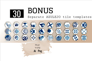 Set Of 50 AZULEJO TILES Templates