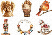 Rustic Wooden Christmas Clipart, an Illustration by Black Bird Studio (Thumbnail 5 of 6)