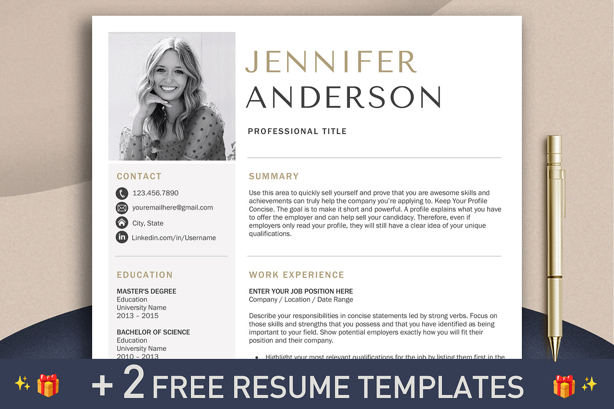Resume Template | CV + Cover Letter, a Resume Template by Klamp Studio (Photo 1 of 9)