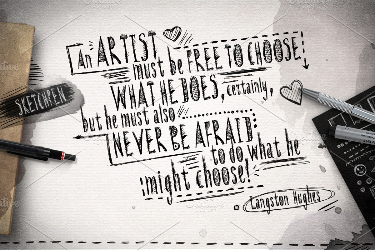Sketchpen Typeface + Extras preview 5