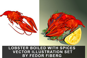 Lobster boiled with spices set