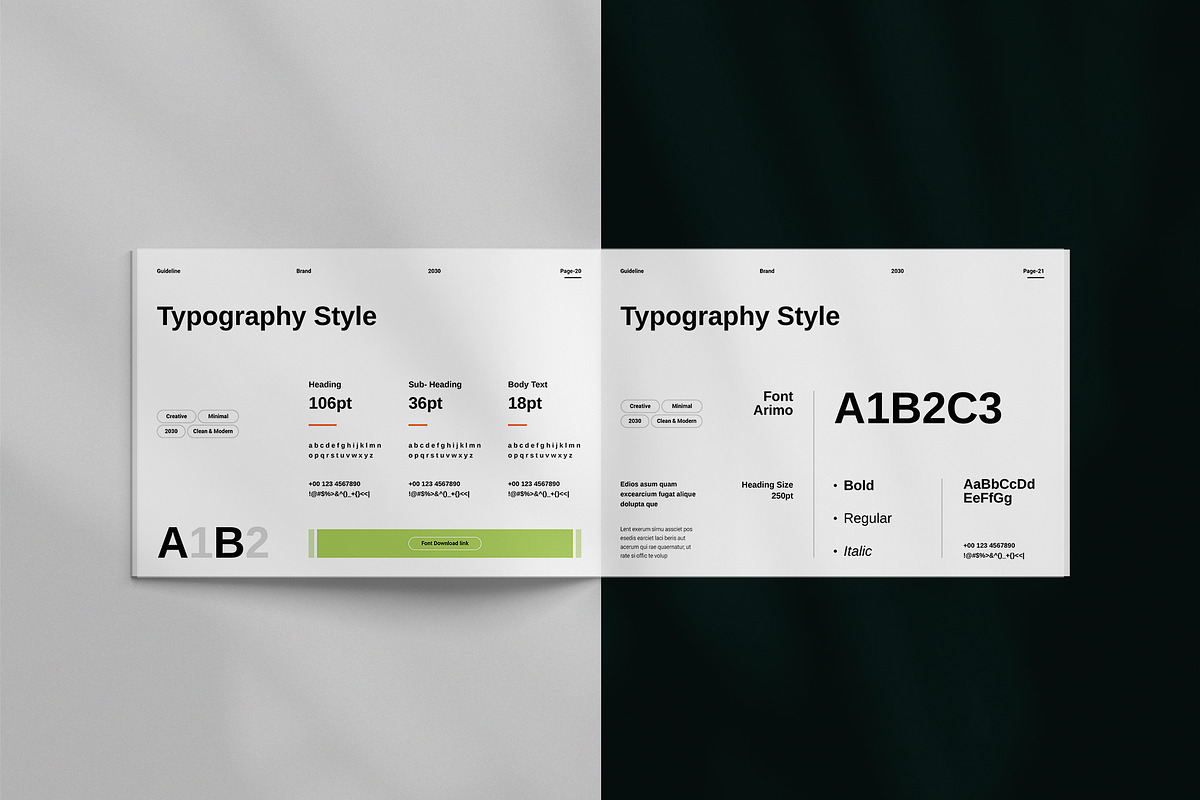 Brand Identity Guidelines Template, a Brochure Template by TemplateFolio-Shop (Photo 9 of 21)