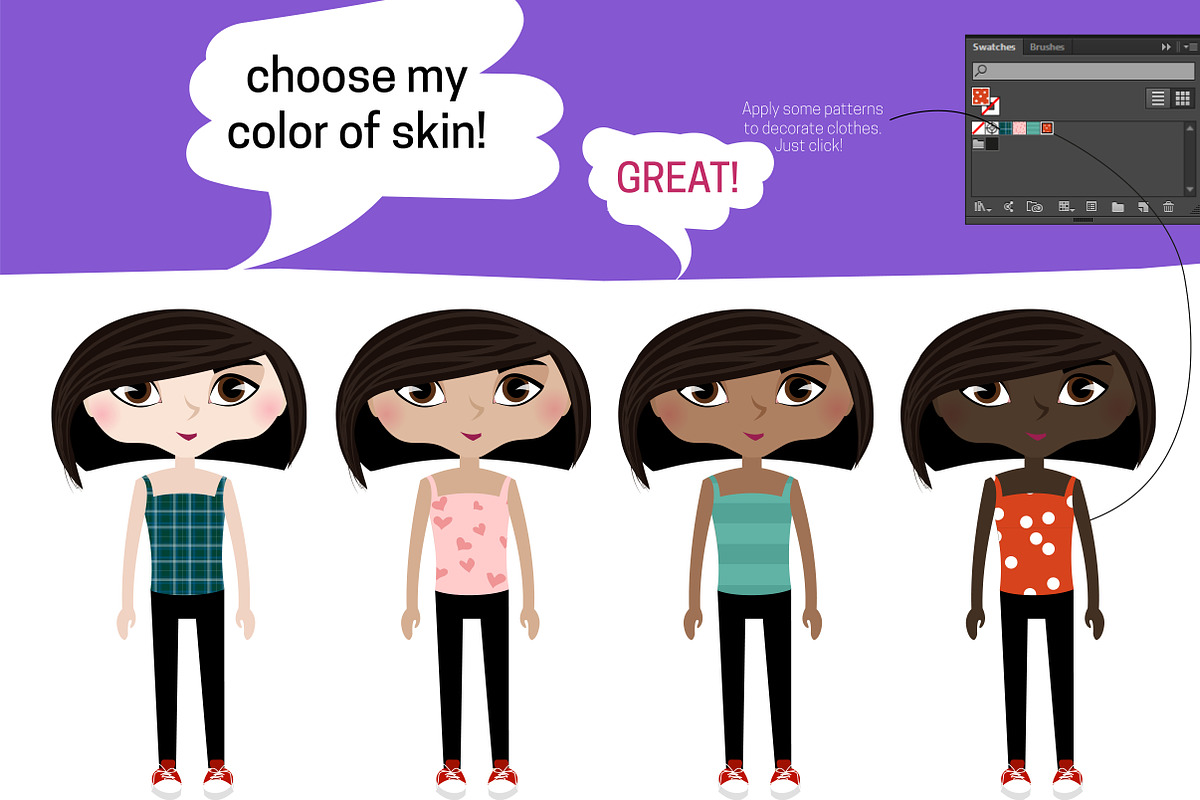 The Cute Girl Creator, a Decorative Illustration by Satika (Photo 5 of 13)