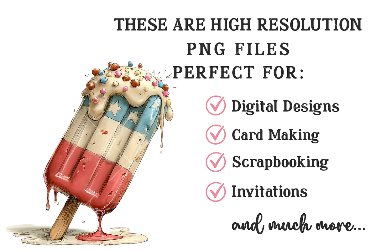 Patriotic Ice-Cream PNG Clipart, an Illustration by OK Design (Photo 4 of 6)
