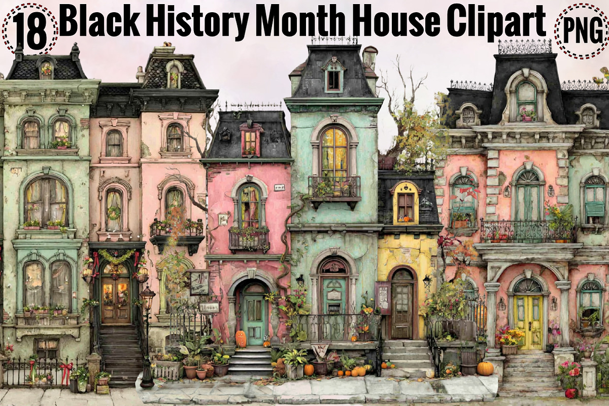 Black History Month House Clipart, an Illustration by SVGArt (Photo 1 of 8)