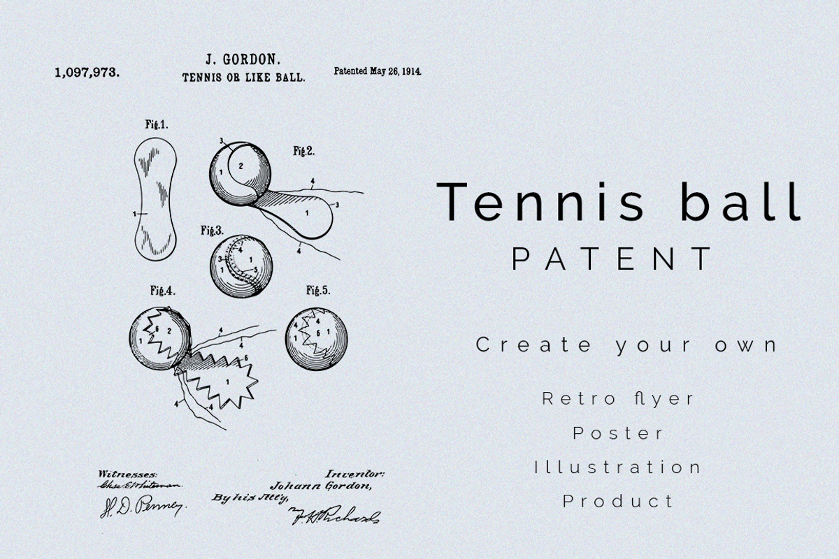 Tennis Ball Patent, an Illustration by Nordic Designs (Photo 1 of 3)