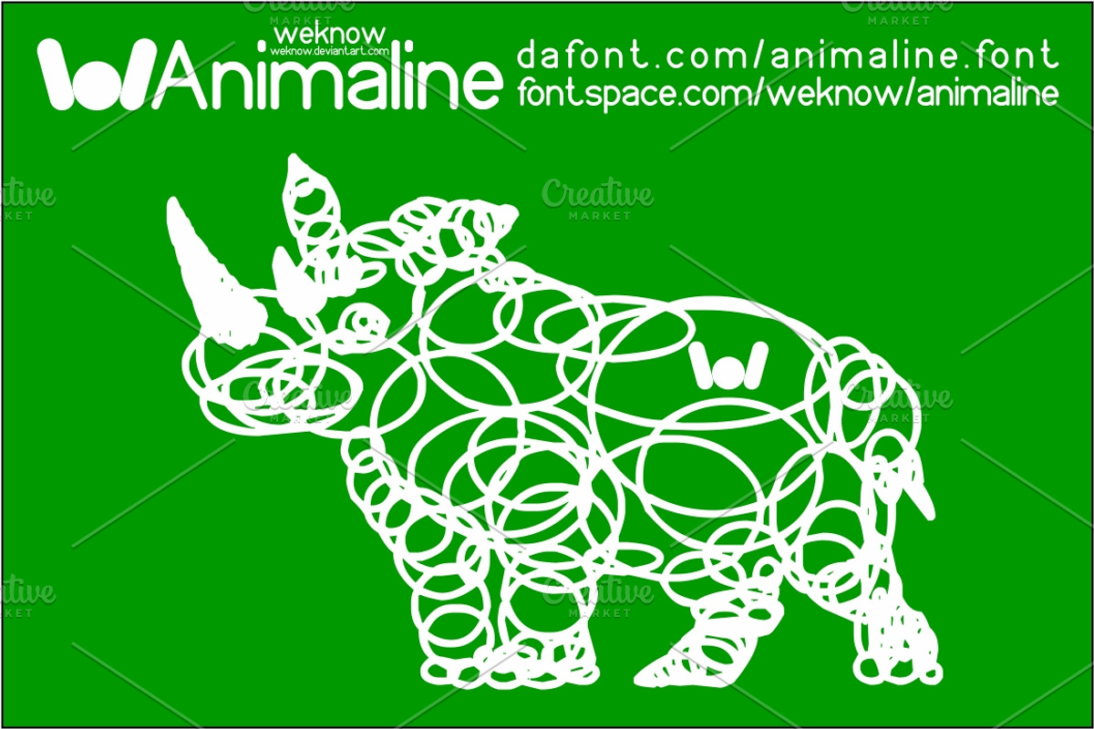animal line font preview 2