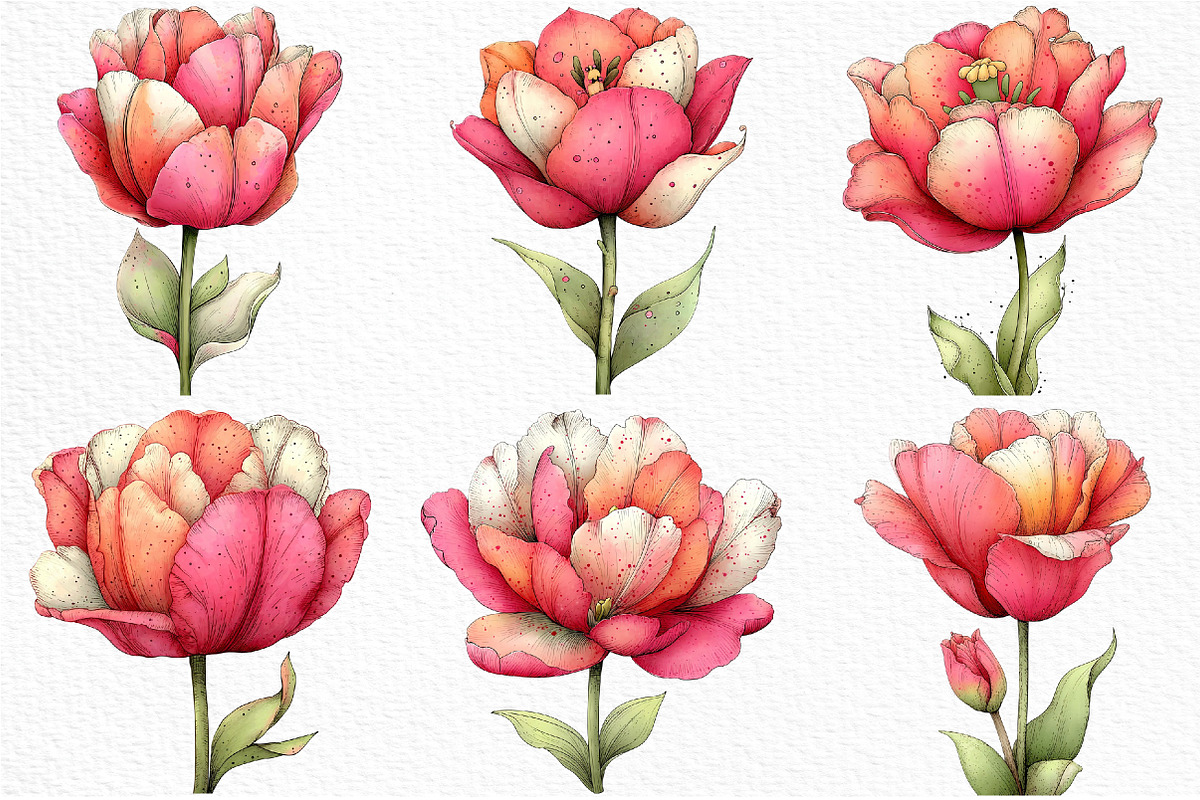 Whimsical Spring Tulip Flower Clipar, an Illustration by Craft Nest (Photo 3 of 11)